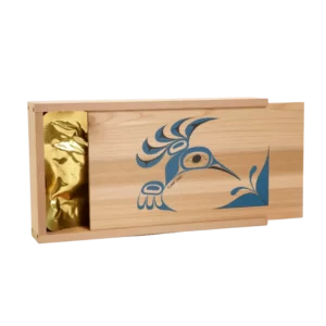 Small Wooden Box | Candied & Smoked Salmon | Hummingbird Art