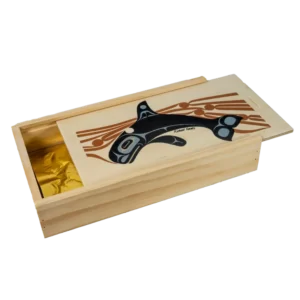 Small Wooden Box | Smoked Salmon | Whale Art